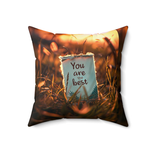 Spun Polyester Square Pillow - You are the best